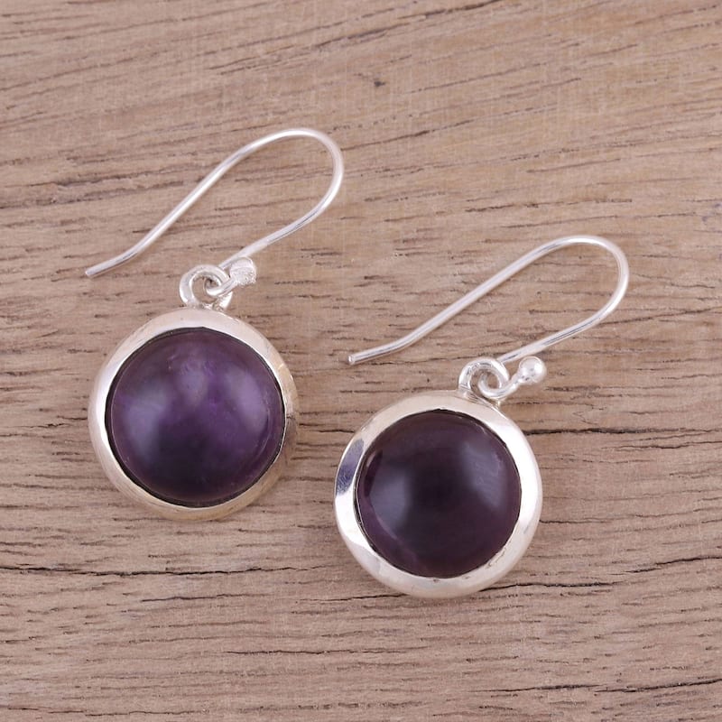 NOVICA Celestial Promise, Amethyst dangle earrings - 1.2*0.6