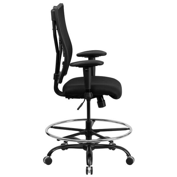 Big Tall 400 Lb Rated Mesh Ergonomic Drafting Chair W Adjustable Arms Overstock 10633666