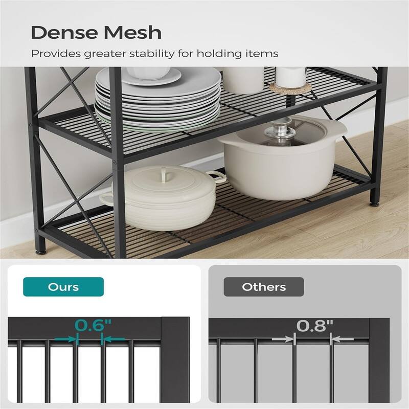 Metal Storage Rack - 12.6"D x 31.5"W x 57.3"H
