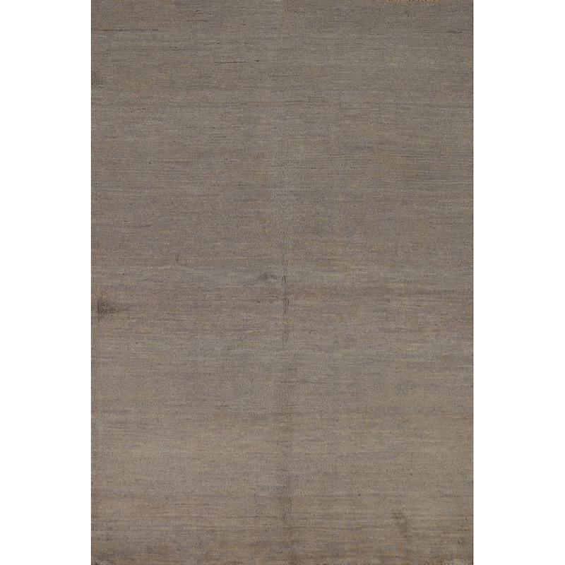 Gray & Beige Gabbeh Modern Foyer Rug Handmade Wool Carpet - 3'4"x 4'10"