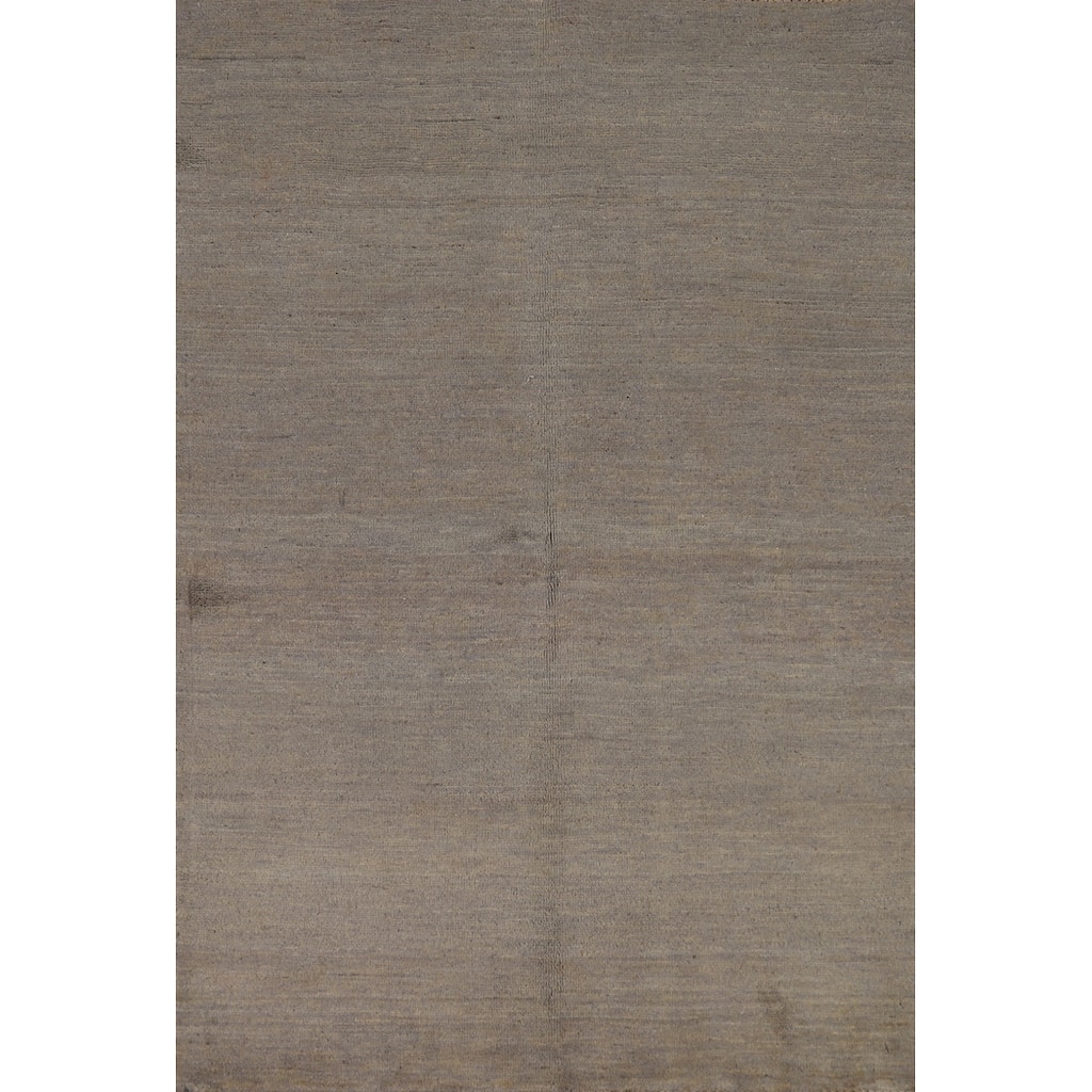 Gray & Beige Gabbeh Modern Foyer Rug Handmade Wool Carpet - 3'4"x 4'10"