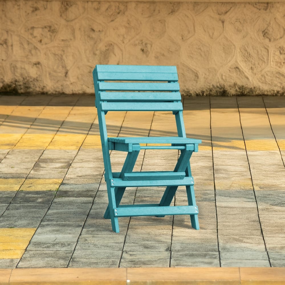 Coastal Bay Fully Assembled All-Weather Recycled HDPE Outdoor Folding Bistro Chair