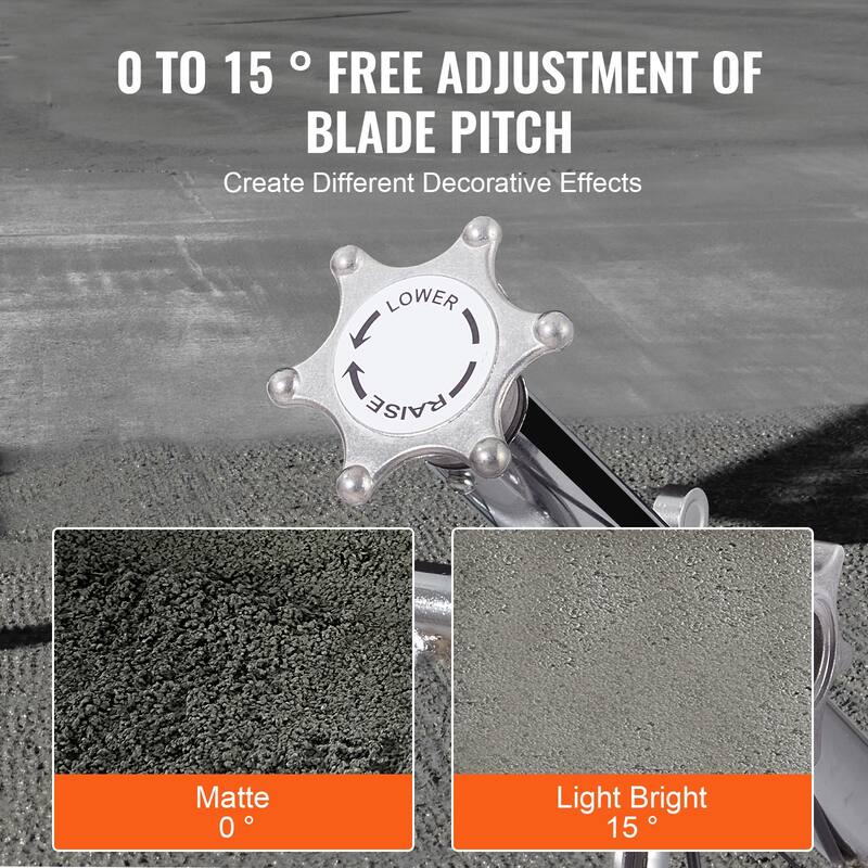 Power Trowel, Walk-Behind Cement Trowel with Float Pan, Gas-Powered Smooth Concrete Surface Finisher