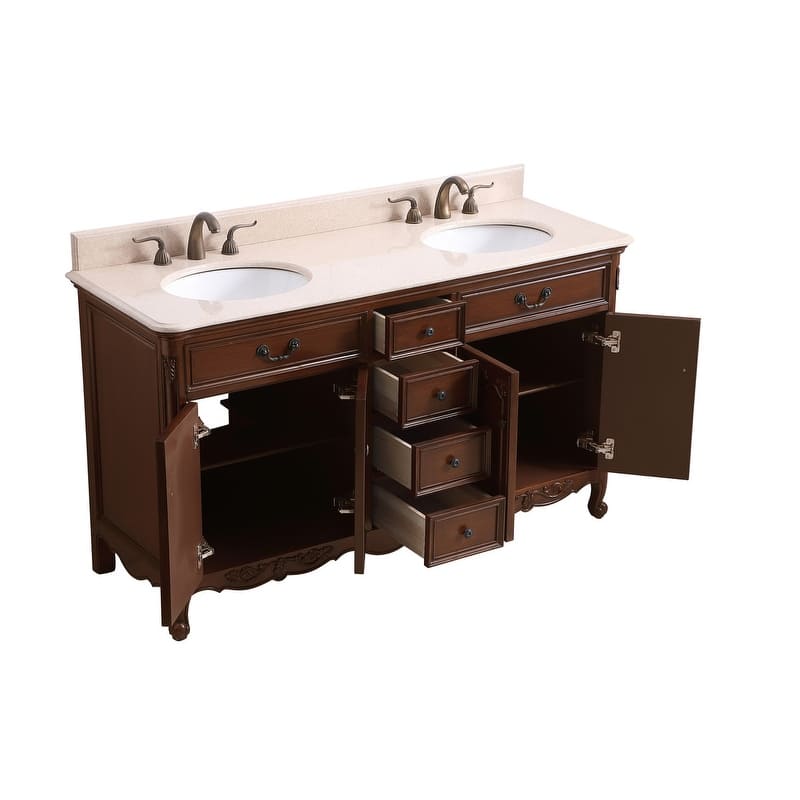 60" Double Bathroom Vanity Sink
