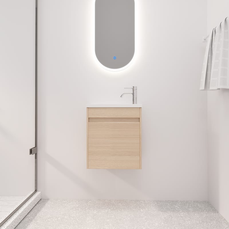 BNK 16/18 Inch Single Sink Bathroom Vanity with Soft Close Door