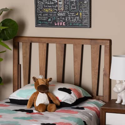 Duncan Contemporary Ash Walnut Finished Wood Headboard