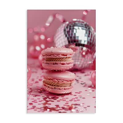 Stupell Pink Macaron Disco Canvas Wall Art Design By LSR Design Studio
