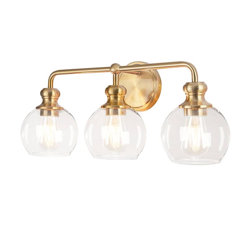 3-Light Dimmable Vanity Light with Clear Glass Shades