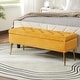 preview thumbnail 125 of 137, HULALA HOME Neptunus Modern 45.5" W Velvet Bedroom Storage Bench for End of Bed with Nailhead Trim MUSTARD