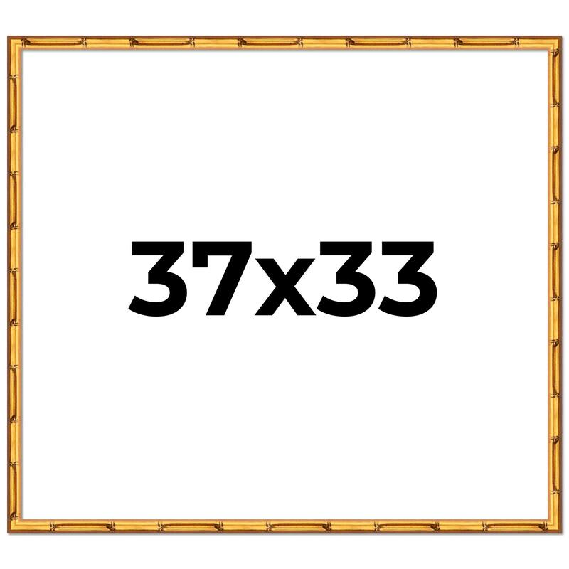 37x33 Frame Gold Bamboo Picture Frame Modern Photo Frame Includes UV Acrylic Shatter Guard Front Acid Free Foam Backing Board