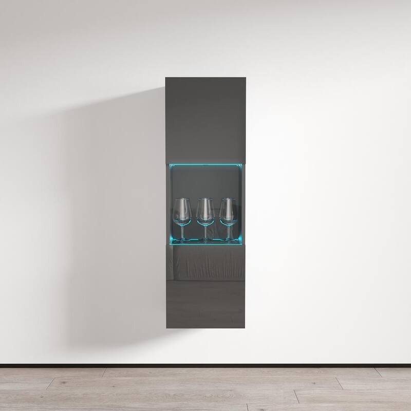 Strick & Bolton Hadi Wall-mounted Floating Bookcase - Gray