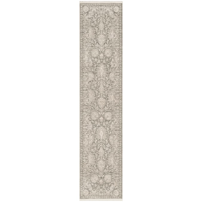 Nourison Shadows Indoor only Green Persian Area Rug - Sage/Ivory - 2' 2" x 12' - Runner