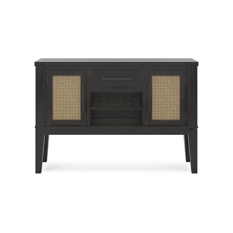 Signature Design by Ashley Galliden Black/Brown Dining Server - 56"W x 18"D x 38.25"H