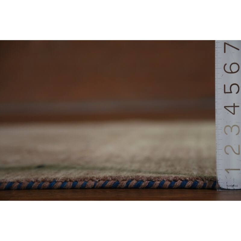 Hand Knotted Oriental 100% Wool Carpet Tribal Animal Pictorial Brown Gabbeh Area Rug - 7' 10'' X 5' 1''