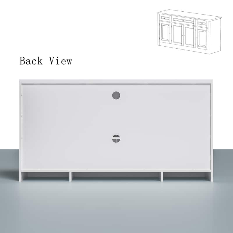 Large Entertainment Center Bookshelves 57x38 inch Hutch Space for TV