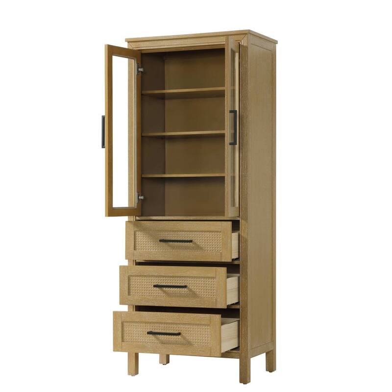 Winslow 16-28 Inch Bath Storage Glass Cabinet