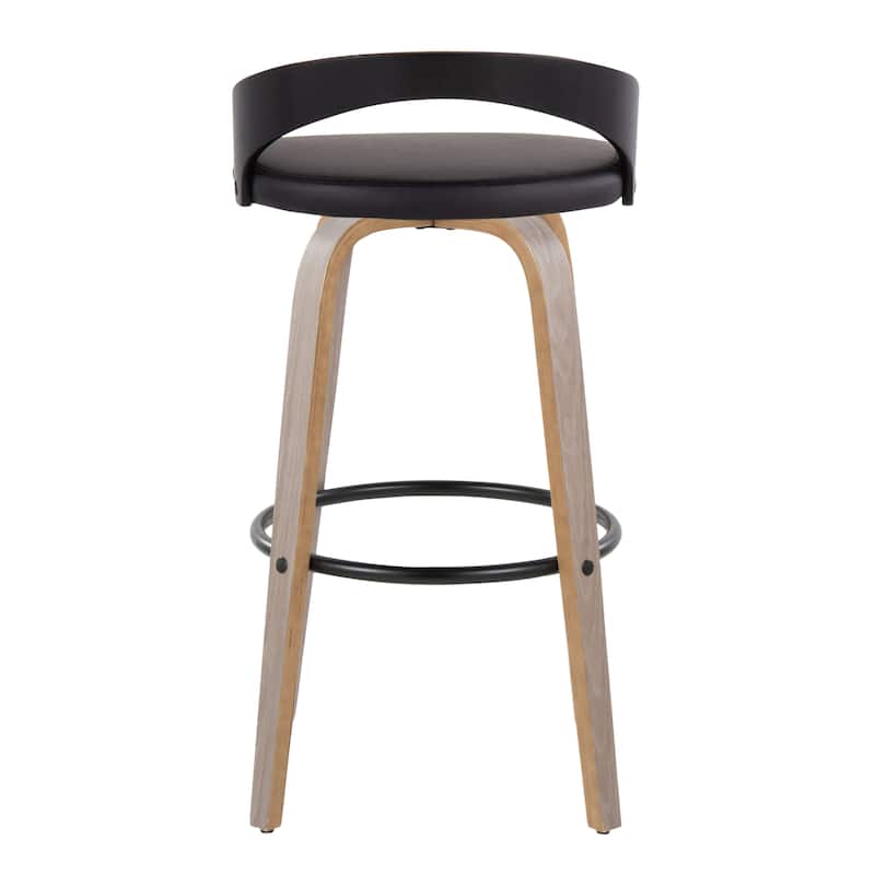 Carson Carrington Stavanger 30" Fixed-Height Bar Stool with Bent Wood Legs & Round Footrest (Set of 2)