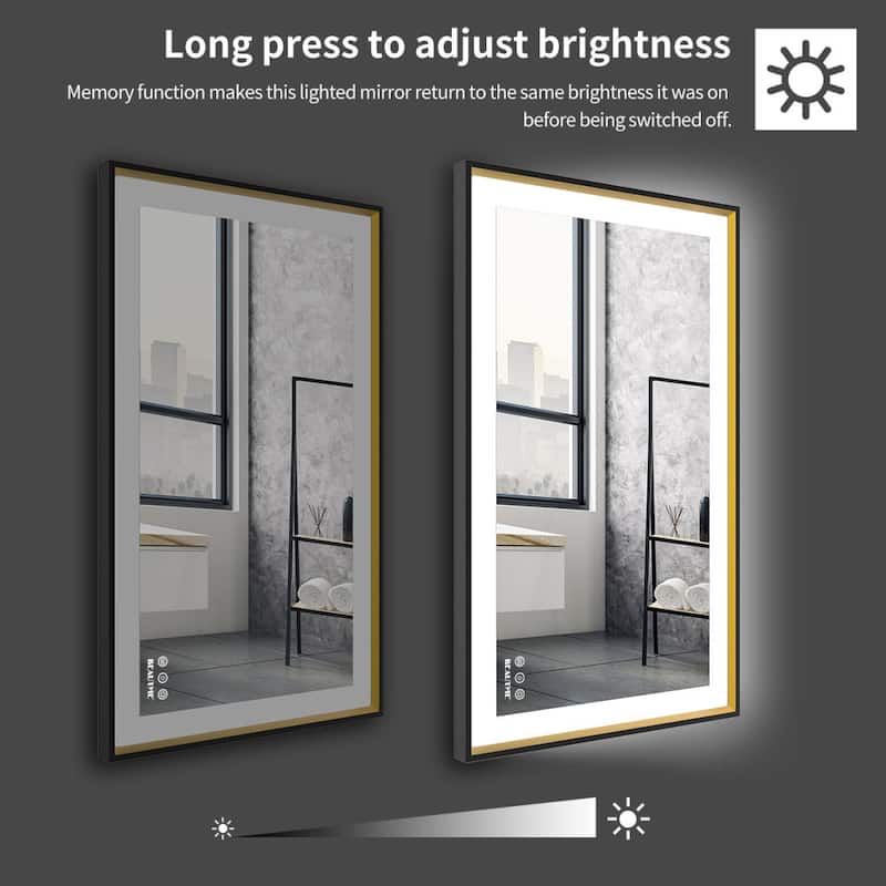 40'' x 24'' Wall Mount Bathroom Vanity Mirror with LED Lights Anti-Fog