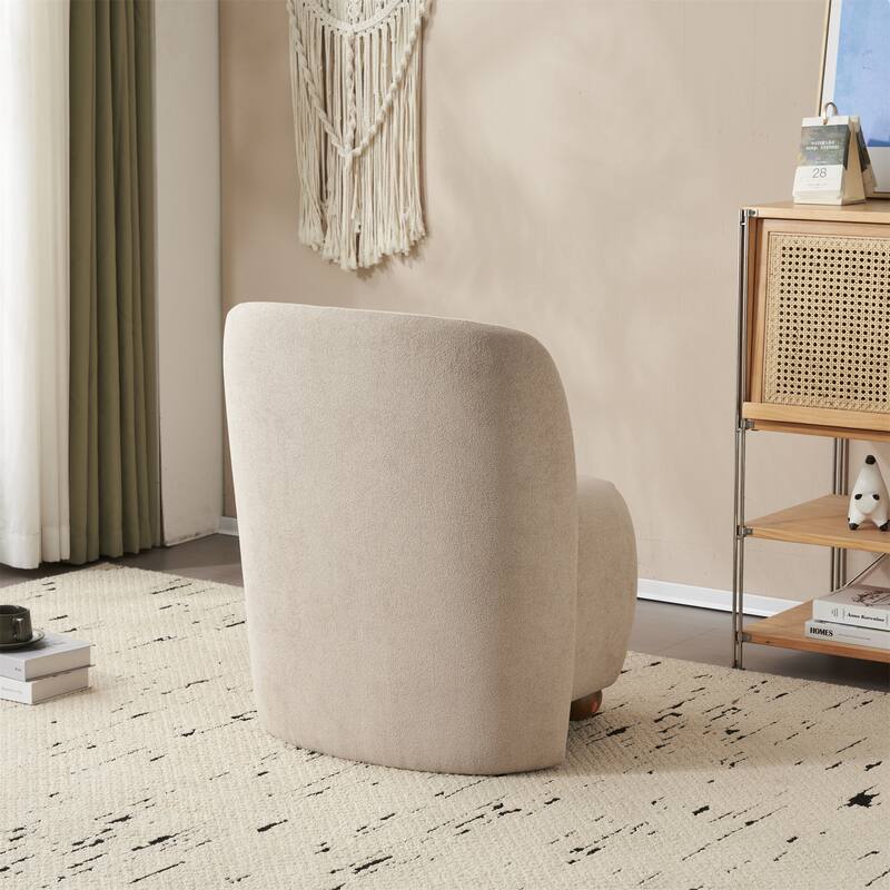 Christopher Knight Home - Eliana Modern Teddy Fabric Accent Chair with Curved Backrest and Legs