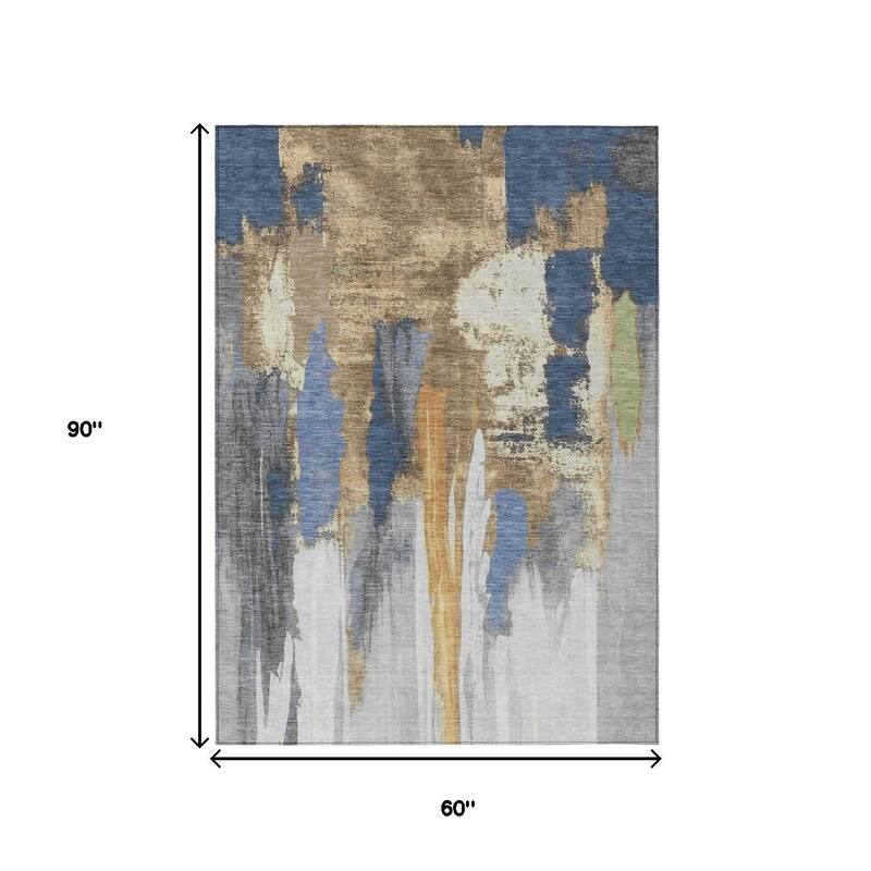 HomeRoots Abstract Transitional Rectangle Outdoor Rug