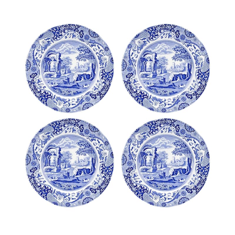 Spode Set of 4 Blue Italian Plates