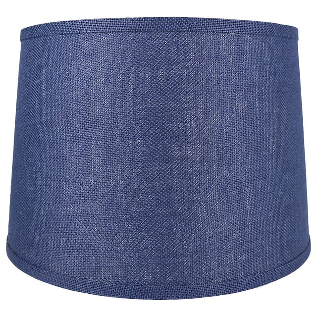 French Drum Burlap Lampshade, 12" to 16" Bottom Size