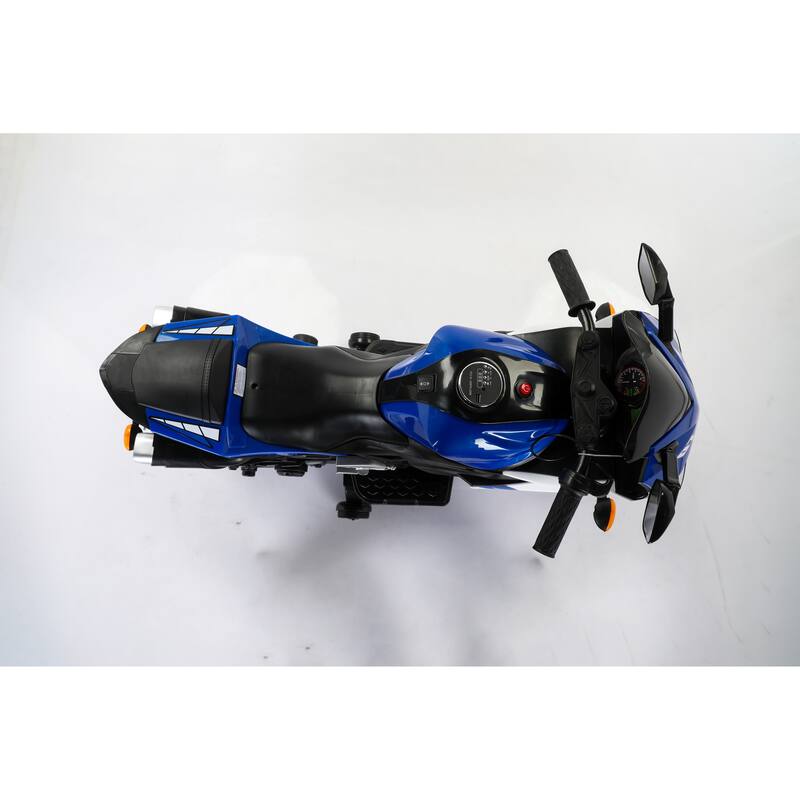 12V Ride-On Motorcycle for Kids with Training Wheels, MP3 Music, and Foot Brake 鈥