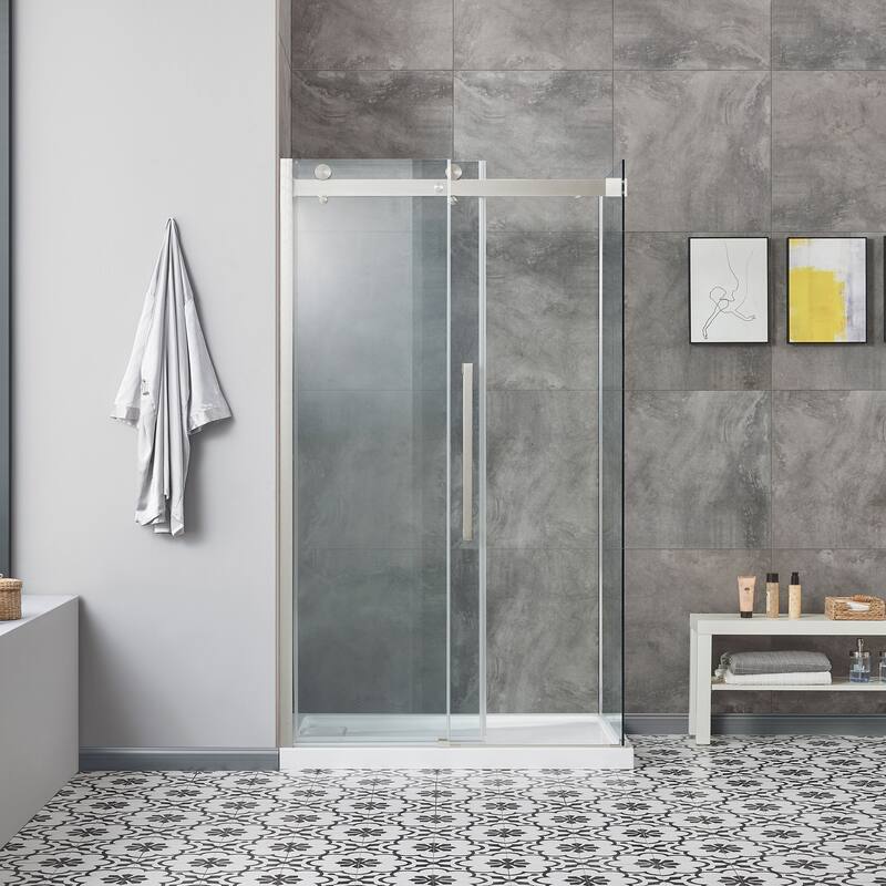 Bel Soft Close 3-Piece Base/Door Rectangular Corner Shower Kit (Left or Right Drain)