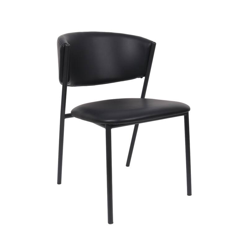 Manhattan Comfort Drift Vegan Leather Metal Side Chair - Set of 4