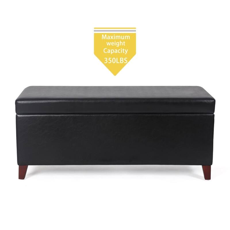 Adeco Rectangle Storage Ottoman Tufted Bench Footstool Lift Top
