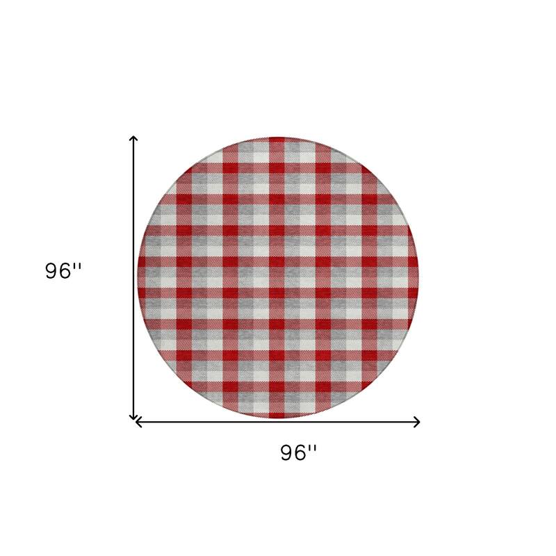 HomeRoots Plaid Transitional Rectangle Outdoor Rug