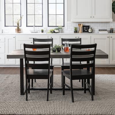 Middlebrook Solid Wood 5-Piece Dining Set with Ladder Back Chairs