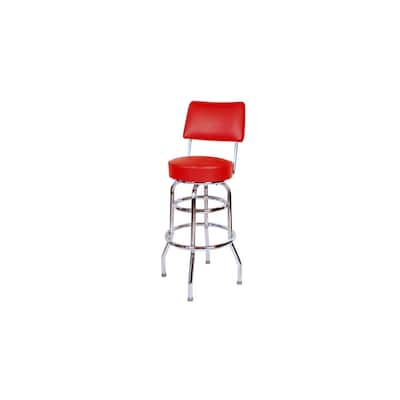 Swivel Bar Stool with Modern Baroque Design, Chrome Finish and 30 Inch Seat Height for Stylish Kitchen or Home Bar