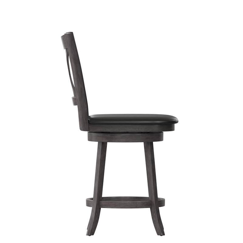Commercial Wooden Swivel Upholstered Counter Stool
