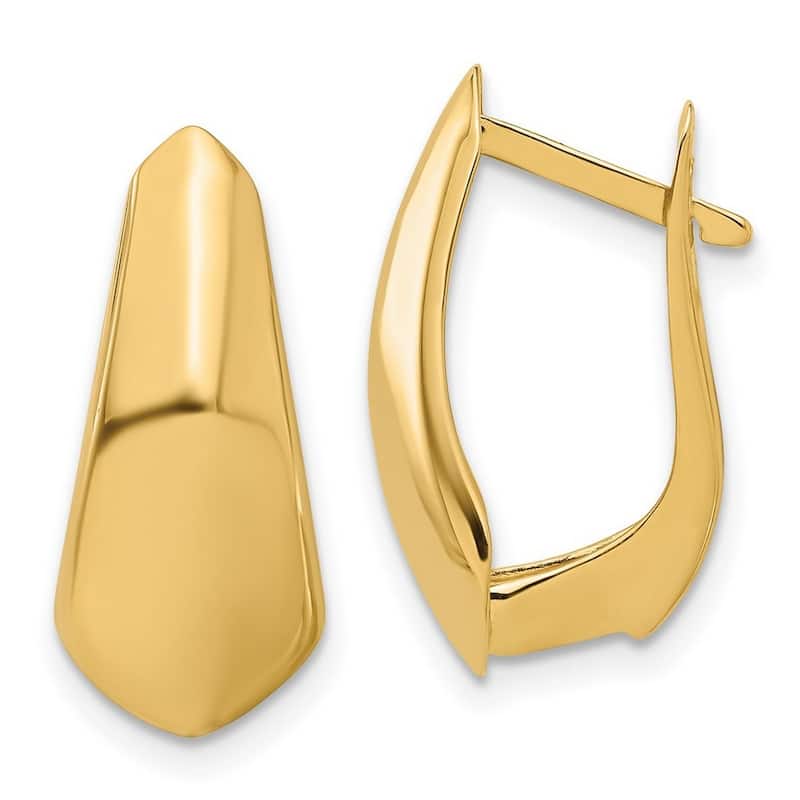 Curata 14k Yellow Gold Polished 20.53x9mm Medallion Hoop Earrings