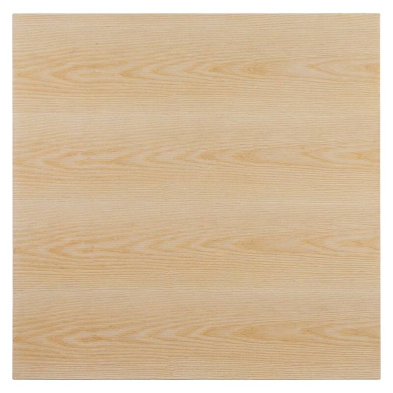 Modway Lippa Square Wood Grain 36" Dining Table, Gold Natural