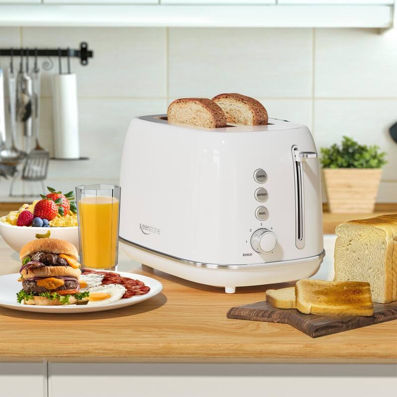 2 Slice Stainless Steel Toaster Retro with 6 Bread Shade Settings