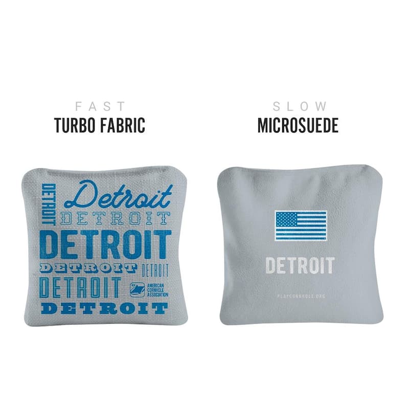 Detroit Football Gray Dual Sided Cornhole Bags