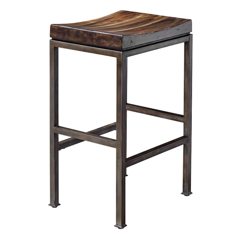 30" Dark Walnut Beck Wood Counter Stool