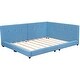 preview thumbnail 8 of 10, Full Size Upholstered Platform Bed with USB Ports, Sturdy Wood Frame, Blue