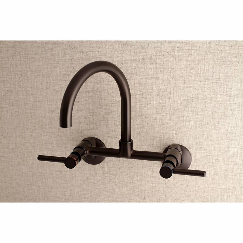Kingston Brass Concord 8 in. Adjustable Center Wall Mount Kitchen Faucet