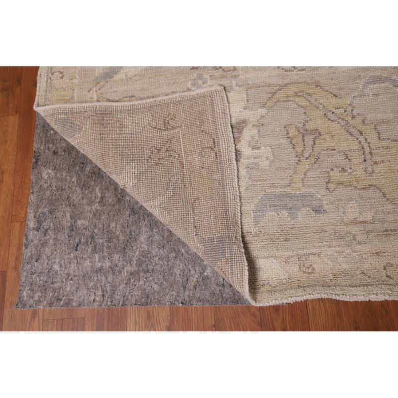 Vegetable Dye Oushak Turkish Rug Handmade Transitional Wool Carpet - 9'0" x 12'7"