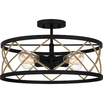 Quoizel Semi-Flush Mount 4-Light Semi-Flush Mount in Matte Black