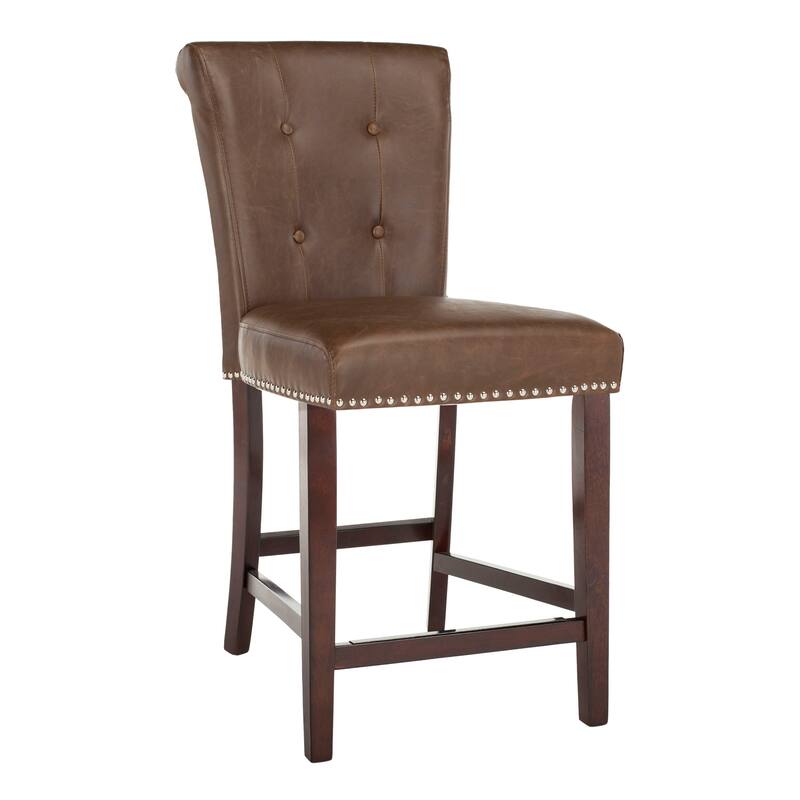 SAFAVIEH Maruse 26-inch Tufted Counter Stool (Set of 2) - 20" x 26.5" x 40.5" - 20Wx27Dx41H