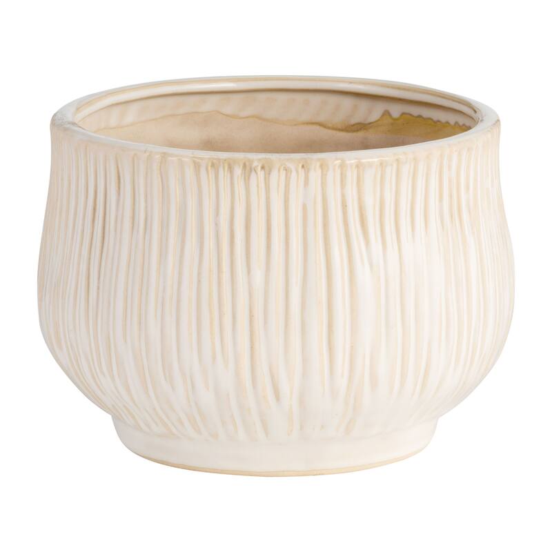 Ceramic Abstract Face Shaped Planter - White, 7"