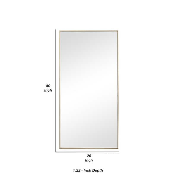 Rectangular Shape Thin Polystyrene Frame Mirror, Gold On Sale Bed