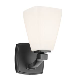 Kichler Lighting Marant 9.5" 1-Light Wall Sconce with Opal Glass in Black