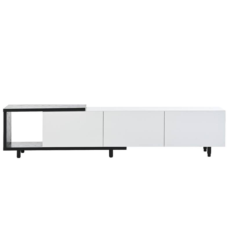 70.1"-100" Adjustable TV Stand with Storage, Modern Entertainment Center for TVs up to 80", Extendable Media Console