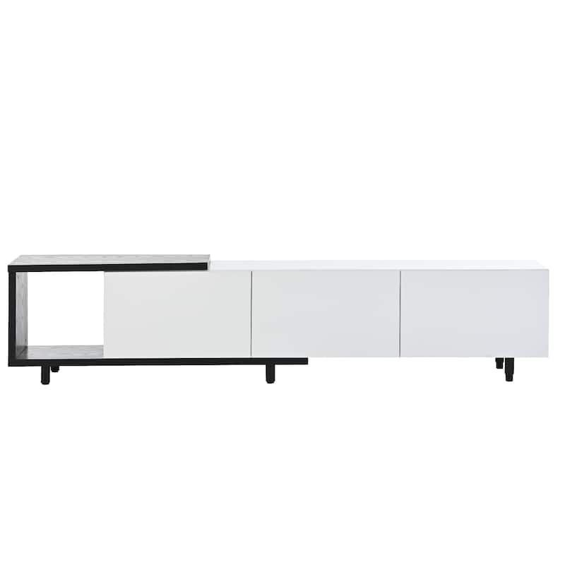 Modern Extendable TV Stand with 3 Drawers & Shelf for TVs Up to 80"