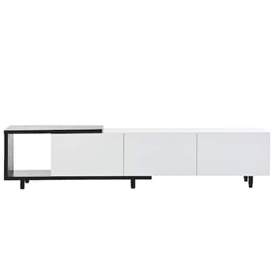 Modern Stylish ExtendableTV Stand TV Cabinet for 80+inch TV - 70.1" D x 15.1" W x 18.5" H